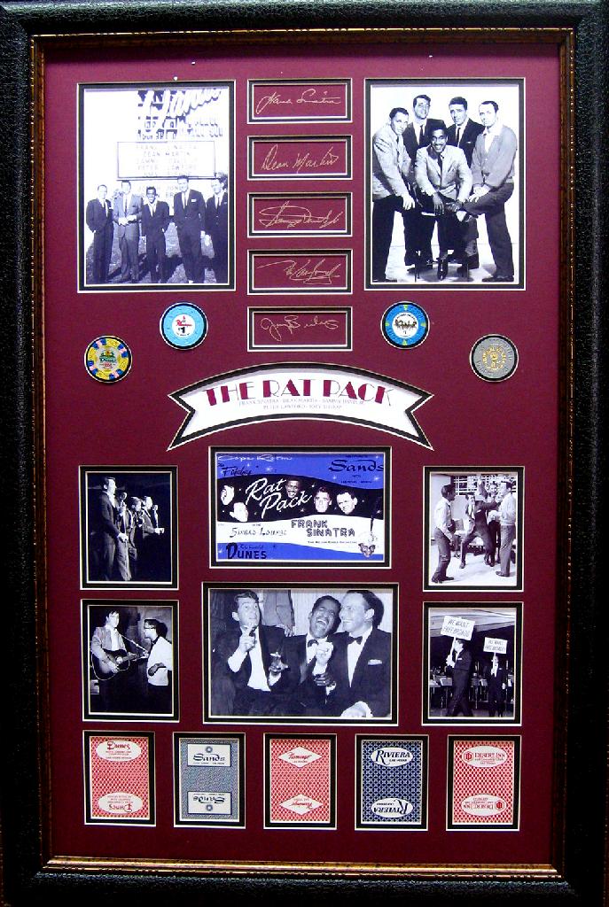 *Rare The Rat Pack Chips and Cards Museum Framed: Gov. File: M-21412 *Rare The Rat Pack Chips and Cards Museum Framed Collage 03 - Plate Signed Asset Type: CollectableShipping: $39.95. Item may be pick up only, or require additional shipping charges