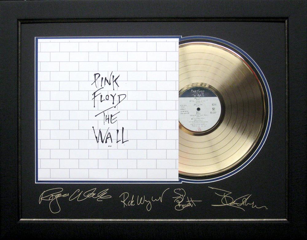 *Rare Pink Floyd The Wall Album Cover and Gold Record: Gov. File: M-23450 *Rare Pink Floyd The Wall Album Cover and Gold Record Museum Framed Collage - Plate Signed Asset Type: CollectableShipping: $39.95. Item may be pick up only, or require additional s