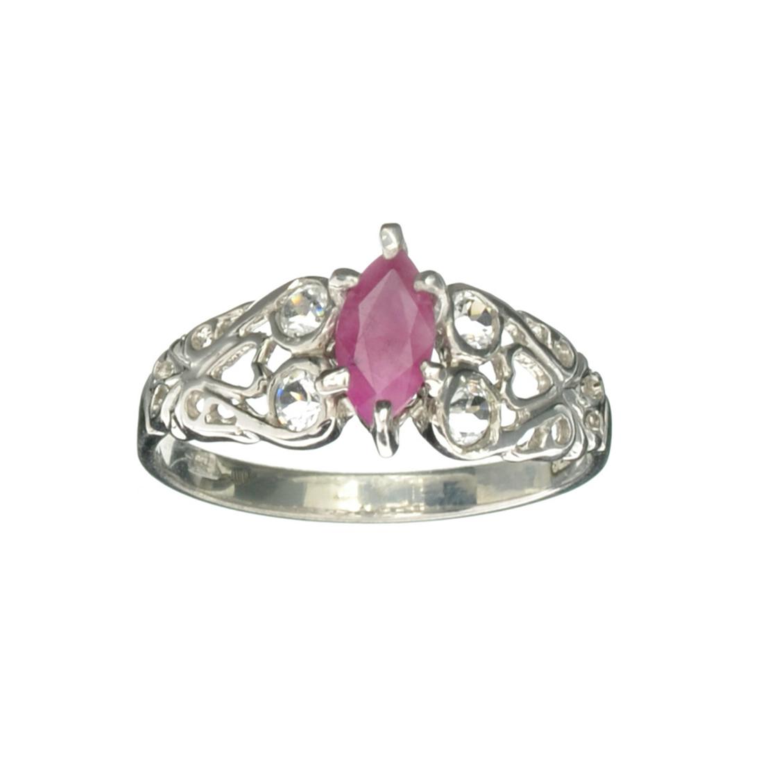 APP: 0.5k Fine Jewelry Designer Sebastian, 0.90CT Ruby: Gov. File: H-29640 Fine Jewelry Designer Sebastian, 0.90CT Ruby and White Topaz Sterling Silver Ring Retail Replacement Value: $0.5K Asset Type: Sterling Silver Ring Shipping: $19.95