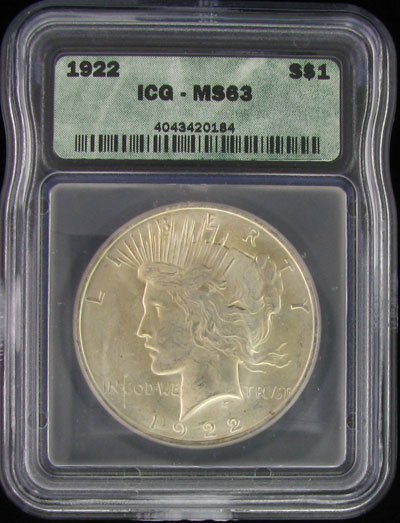 1922 U.S. Peace Silver Dollar Coin - Investment