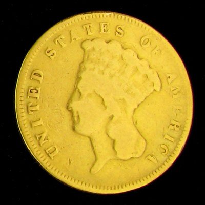 1878 $3 U.S. Indian Head Type Gold Coin - Investment