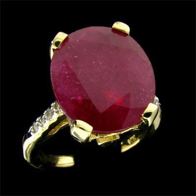 APP: 10k 14 kt. Gold, 8.23CT Ruby & Diamond Ring