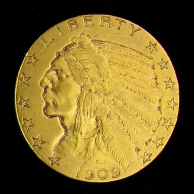 1909-S $5 U.S. Indian Head Type Gold Coin - Investment