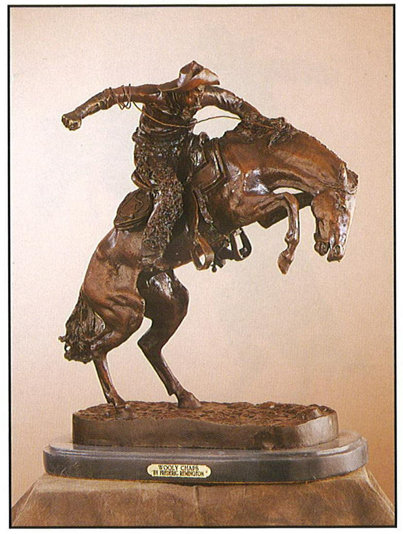 *Very Rare Small Wooly Chaps Bronze by Frederic: Gov. File: M-17526 *Very Rare Small Wooly Chaps Bronze by Frederic Remington 10'''' x 11'''' -Great Investment- (SKU-AS) Asset Type: Collectable Shipping: $39.95. Item may be pick up only, or require 