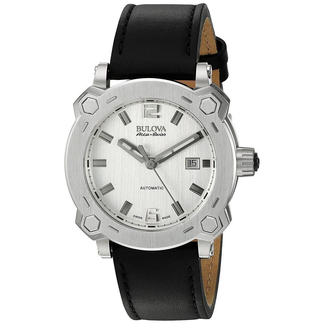 *Bulova Men's Pacheron Round Stainless Steel Case: Gov. File: H-66363 *Bulova Men's Pacheron Round Stainless Steel Case Silver Dial Sapphire Screw Down Automatic Watch (Vault_M) Asset Type: Watch Shipping: $19.95