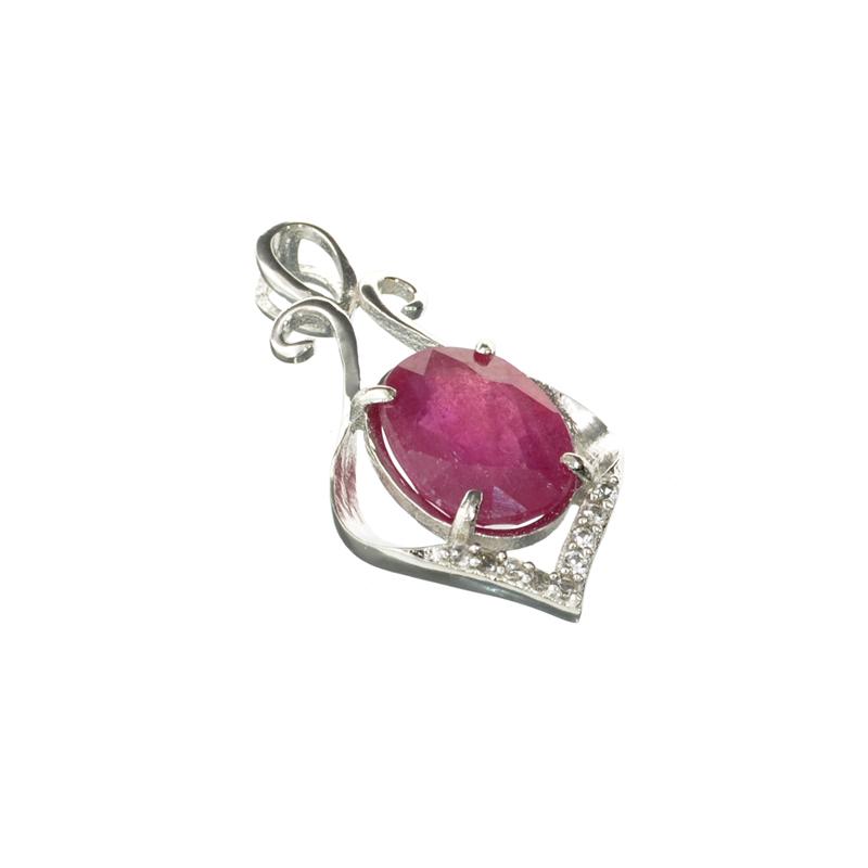 APP: 1.3k Fine Jewerly 4.00CT Oval Cut Ruby And White: Gov. File: H-17080 Fine Jewerly 4.00CT Oval Cut Ruby And White Sapphire Sterling Silver Pendant Retail Replacement Value: $1.3K Asset Type: Sterling Silver Pendant Shipping: $19.95