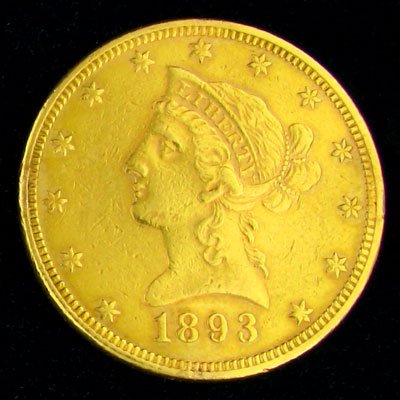 1893 10 U.S Liberty Head Type Gold Coin - Investment