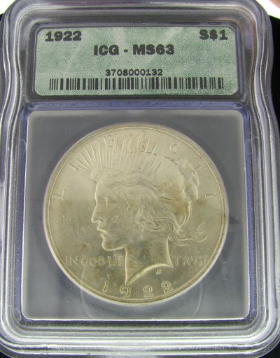 1922 U.S. Peace Silver Dollar Coin - Investment