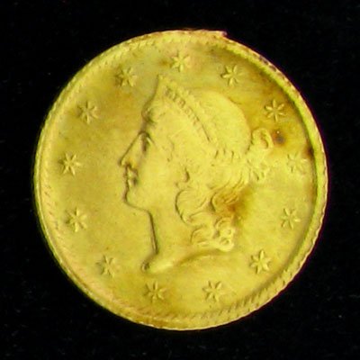 1852 $1 U.S. Liberty Head Type Gold Coin - Investment