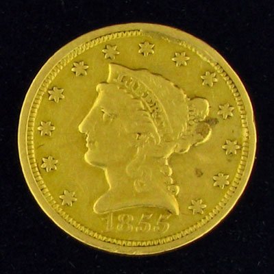 1855 $2.5 U.S. Liberty Head Type Gold Coin - Investment