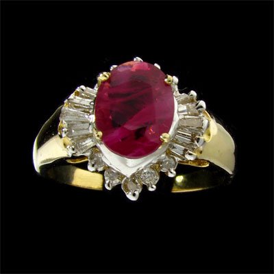 APP: 2.5k 14 kt. Gold, 1.09CT Ruby & Diamond Ring
