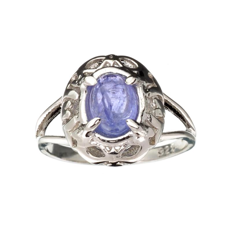 APP: 1.4k 1.20CT Oval Cut Cabochon Tanzanite and: Gov. File: 70701 1.20CT Oval Cut Cabochon Tanzanite and Platinum Over Sterling Silver Ring Retail Replacement Value: $1.4K Asset Type: Platinum Ring Shipping: $19.95