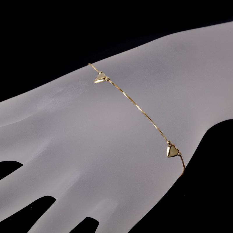 *Fine Jewelry 14KT. Gold, Box Chain With 3 Puffed: Gov. File: H-19142 *Fine Jewelry 14KT. Gold, Box Chain With 3 Puffed Heart, 1.5GR, 7'' Bracelet (GL 1.5-21) Asset Type: 14KT. Bracelet Shipping: $19.95