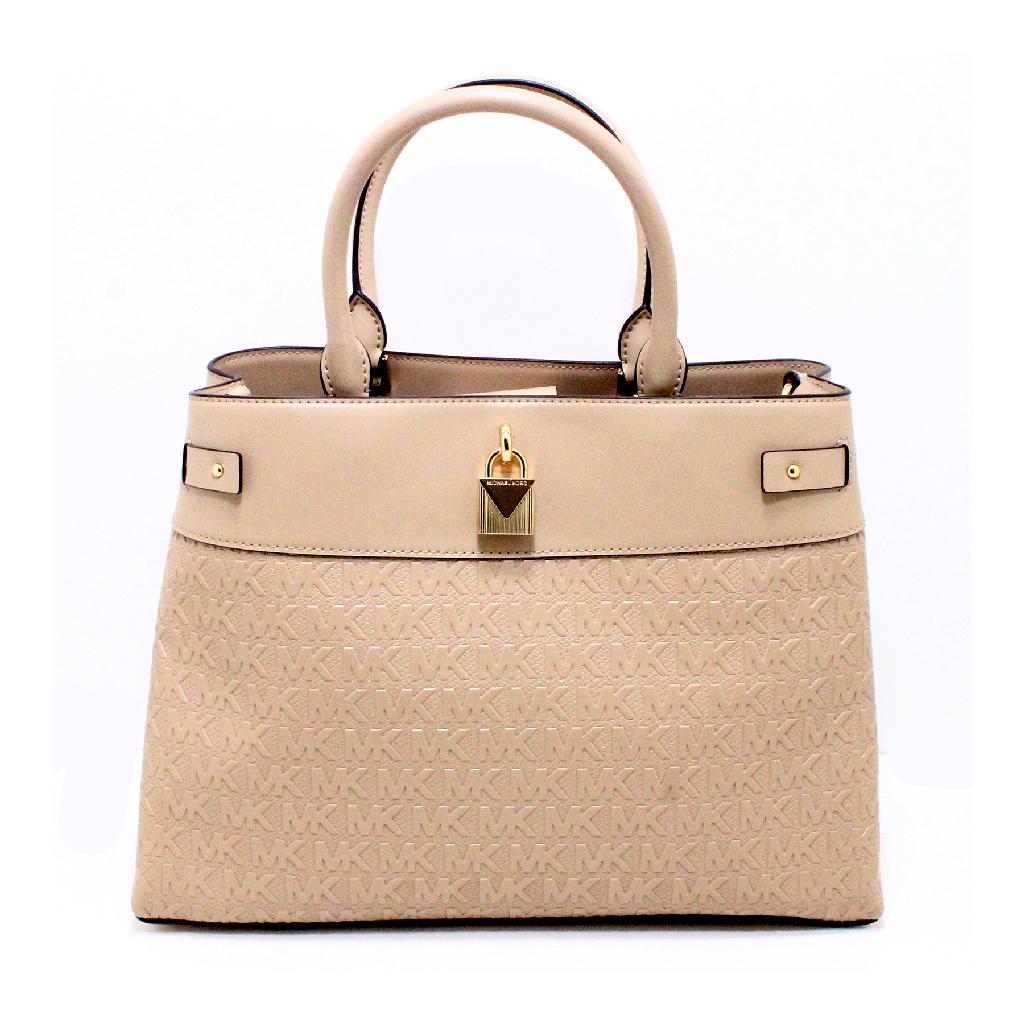 Gorgeous Brand New Never Used MICHAEL KORS "BISQUE: Gov. File: T-18674 Gorgeous Brand New Never Used MICHAEL KORS '''' BISQUE GRAMERCY'''' Lg Satchell Vegan Faux Leather Bag. Tag Price $448.00 Asset Type: Purses Shipping: $29.95