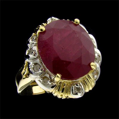 APP: 9.5k 14 kt. Gold, 8.08CT Ruby & Diamond Ring