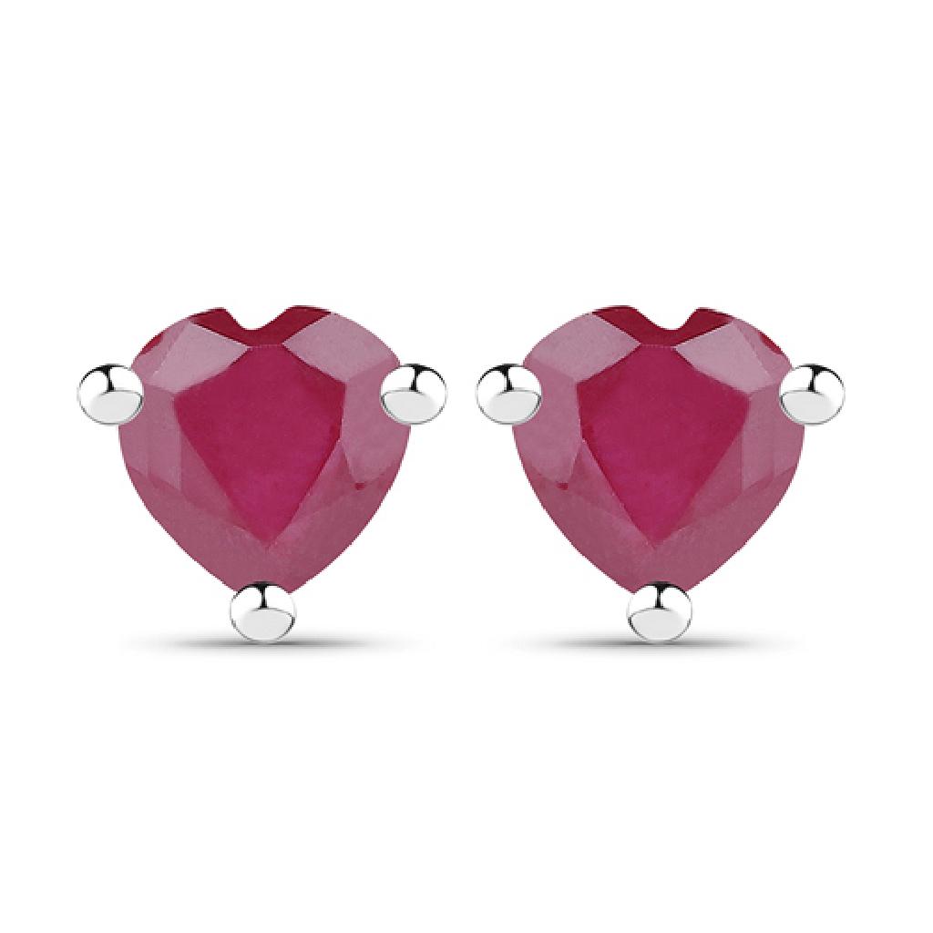 0.70CT Heart Cut Ruby Sterling Silver Earrings - Great: Gov. File: H-67084 0.70CT Heart Cut Ruby Sterling Silver Earrings - Great Investment - Compelling Piece! -PNR- Retail Replacement Value: $0.1K Asset Type: Earrings Shipping: $19.95