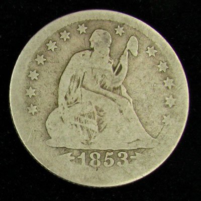1853-O Seated Liberty Quarter Dollar Coin - Investment