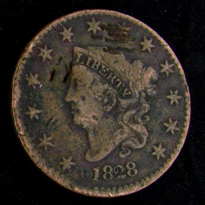 1828 Liberty Head Type One Cent Coin