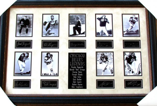Chicago Bears Legends Collage Facsimile Autographed