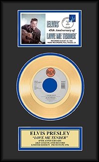 Elvis Presley ''Love Me Tender'' Gold Record W / Cachet