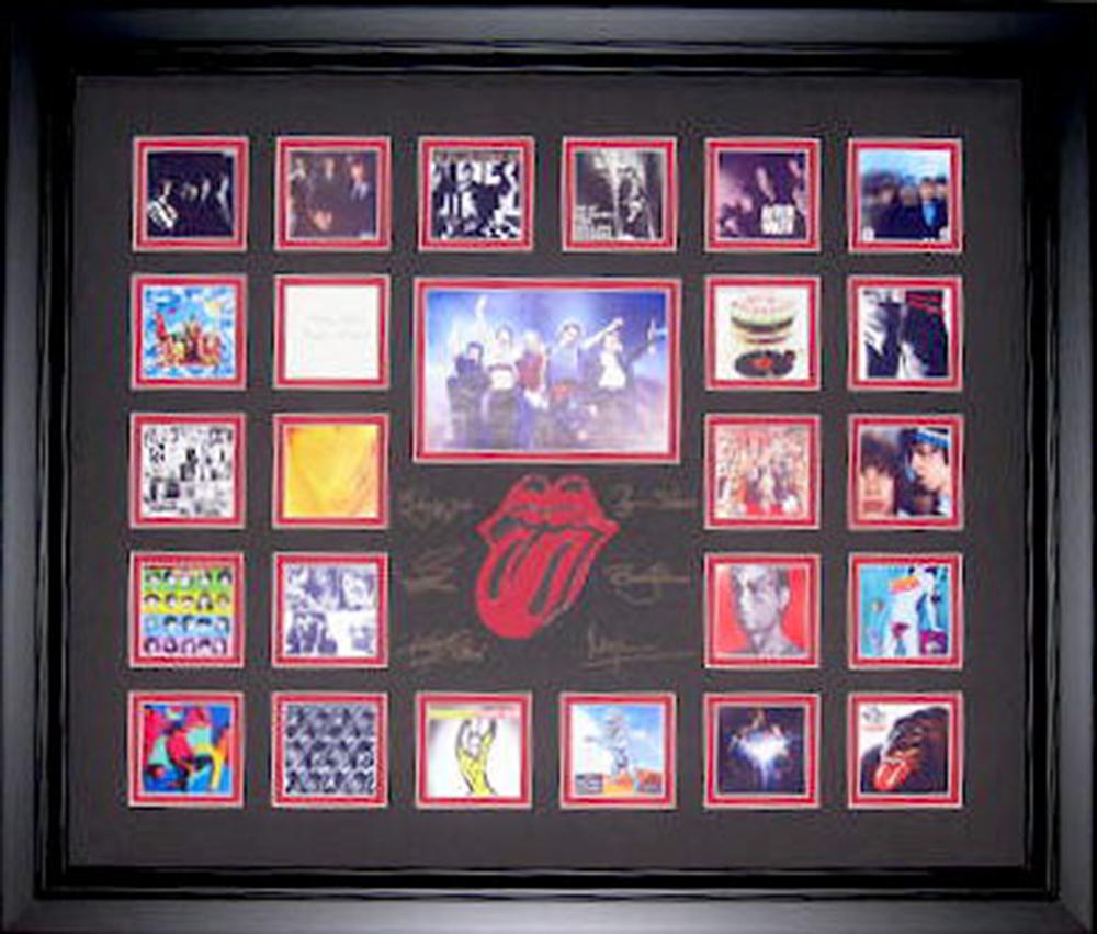 *Rare The Rolling Stones Mini Album Covers Museum: Gov. File: M-21873 *Rare The Rolling Stones Mini Album Covers Museum Framed Collage - Plate Signed Asset Type: CollectableShipping: $39.95. Item may be pick up only, or require additional shipping cha