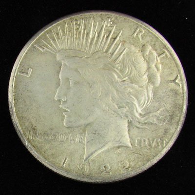 1922-S U.S. Peace Silver Dollar Coin - Investment
