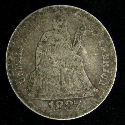 1887 Seated Liberty Dime Coin - Investment
