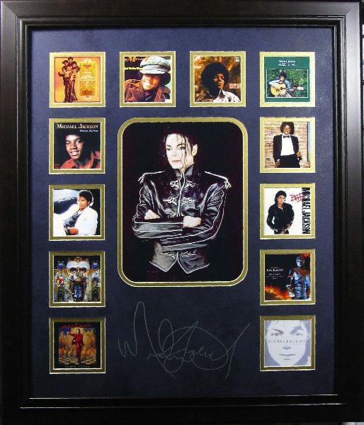 Michael Jackson Album Photo Collage -Engraved Signature
