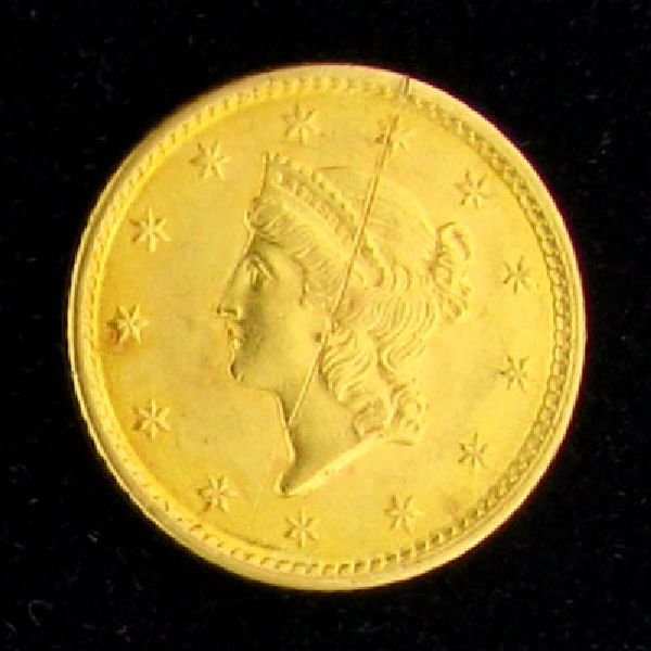 1853 $1 U.S. Liberty Head Type Gold Coin - Investment
