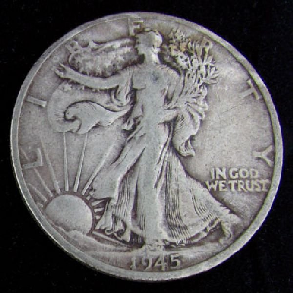 1945-D U.S. Walking Liberty Half Dollar Coin