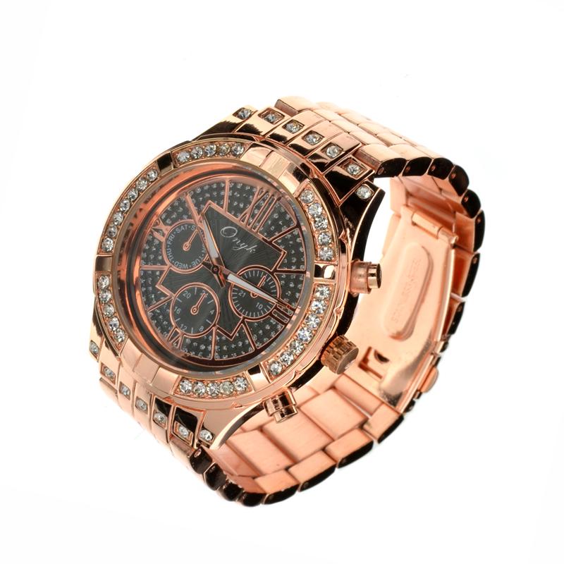 New Women's Onyk, Stainless Steel Back, Water: Gov. File: H-12714 New Women's Onyk, Stainless Steel Back, Water Resistant, Quartz Movement, Metal Strap, Watch Asset Type: Onyk WatchShipping: $19.95
