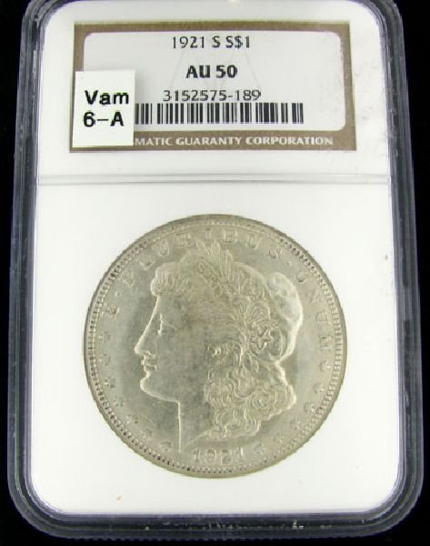 1921-S U.S. Morgan Silver Dollar Coin - Investment