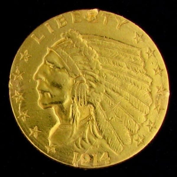 1914-D $2.5 U.S. Indian Gold Coin - Investment