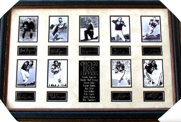 Chicago Bears Legends Collage Facsimile Autographed