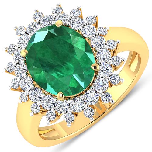 APP: 21k Gorgeous 14K Yellow Gold 2.81CT Oval Cut: Gov. File: H-78986 Gorgeous 14K Yellow Gold 2.81CT Oval Cut Zambian Emerald and White Diamond Ring - Great Investment - (Vault_Q) (QR25943WD-14KY-SM-ZE) Retail Replacement Value: $21.0K Asset Type: Ri