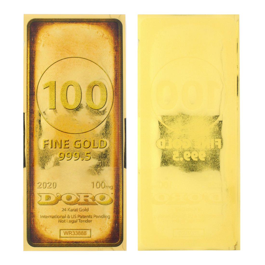 Rare 24K 1/10 Gram Gold Aurum Note 2020 D'oro Bar -: Gov. File: C-79618 Rare 24K 1/10 Gram Gold Aurum Note 2020 D'oro Bar - Great Investment Asset Type: Coin Shipping: $9.95