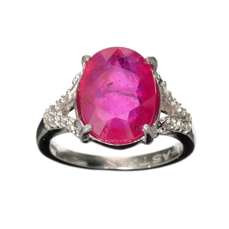 Fine Jewelry Designer Sebastian 4.05CT Ruby And: Gov. File: K-10937 Fine Jewelry Designer Sebastian 4.05CT Ruby And Colorless Topaz Platinum Over Sterling Silver Ring Retail Replacement Value:$2.5K Ring Shipping: $19.95