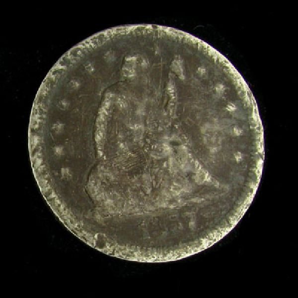 1857 Seated Liberty Quarter Dollar Coin - Investment
