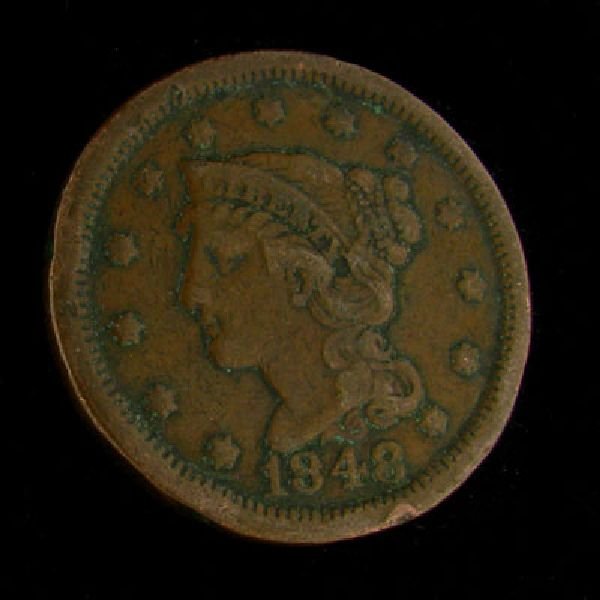 1848 Liberty Head Type One Cent Coin - Investment