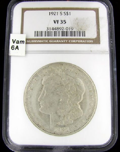 1921-S U.S. Morgan Silver Dollar Coin - Investment