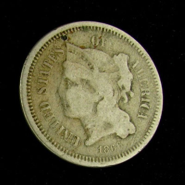 1866 Liberty Head Type Three Cent Coin - Investment