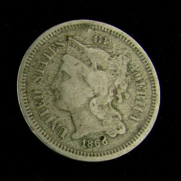 1866 Liberty Head Type Three Cent Coin - Investment