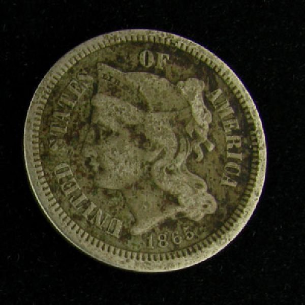 1865 Liberty Head Type Three Cent Coin - Investment