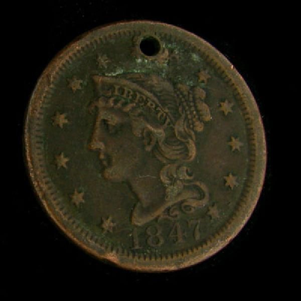 1847 Liberty Head Type One Cent Coin - Investment