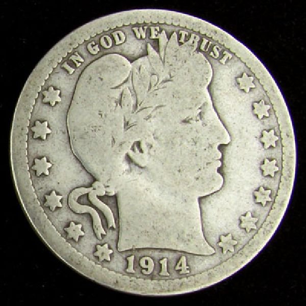 1914-D Liberty Head Type Quarter Dollar Coin