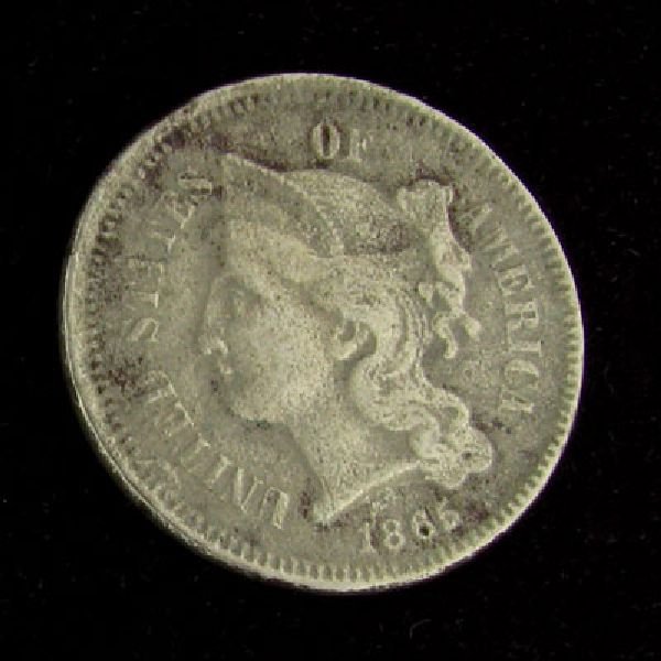 1865 Liberty Head Type Three Cent Coin - Investment