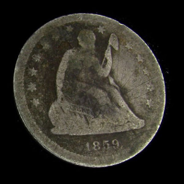 1859 Seated Liberty Quarter Dollar Coin - Investment