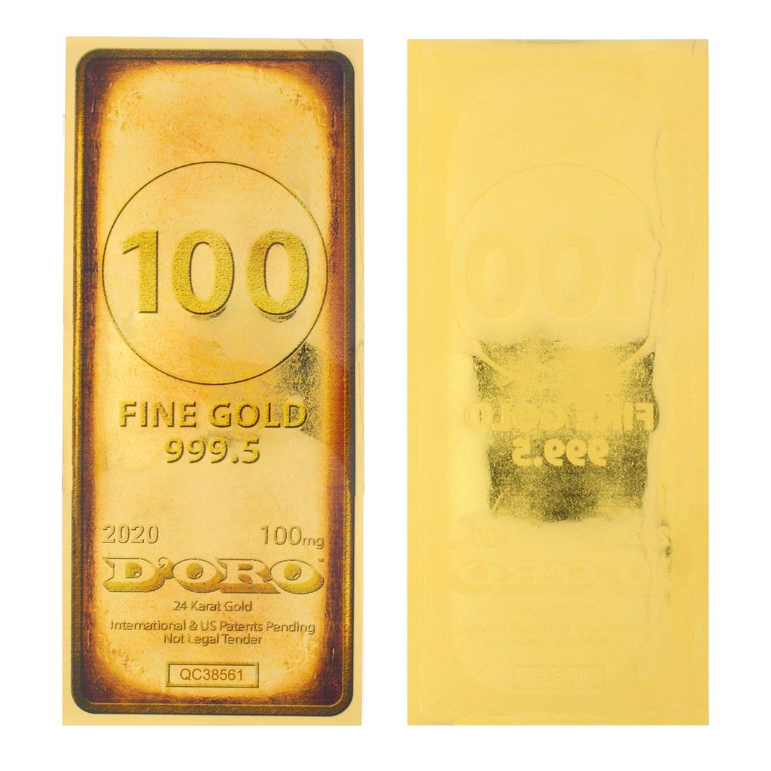 Rare 24K 1/10 Gram Gold Aurum Note 2020 D'oro Bar -: Gov. File: C-79651 Rare 24K 1/10 Gram Gold Aurum Note 2020 D'oro Bar - Great Investment Asset Type: Coin Shipping: $9.95