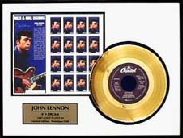 John Lennon ''Number 9 Dream'' Gold Record w/Stamps
