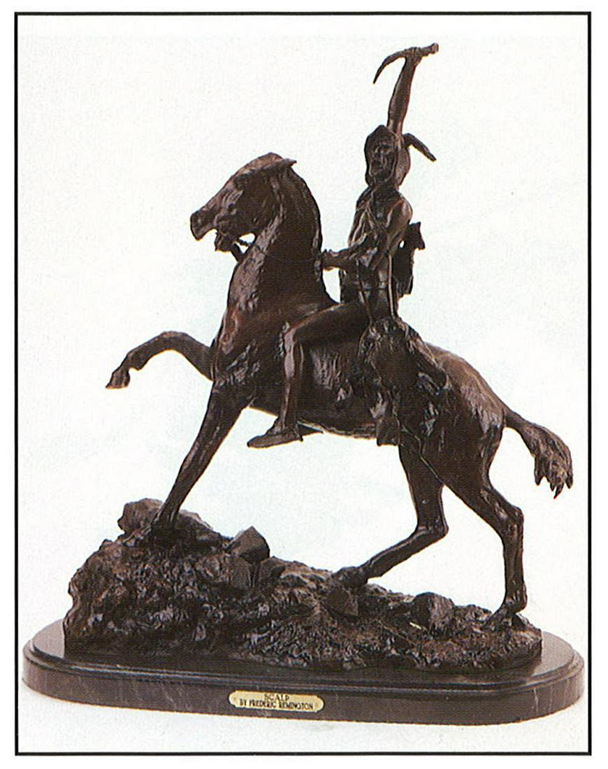 *Very Rare Large Scalp Bronze by Frederic Remington: Gov. File: M-17230 *Very Rare Large Scalp Bronze by Frederic Remington 25'''' x 20'''' -Great Investment- (SKU-AS) Asset Type: Collectable Shipping: $39.95. Item may be pick up only, or require additi